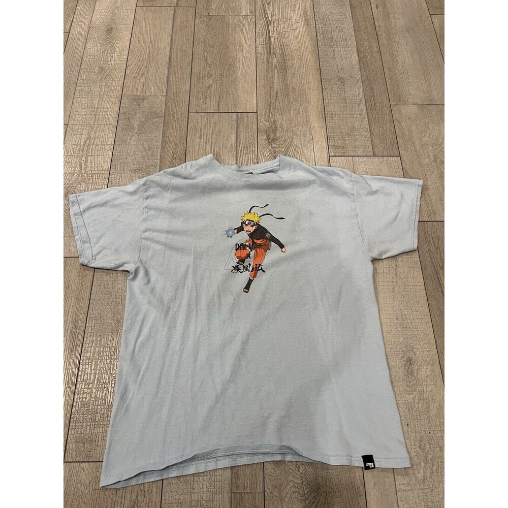Rare Dim Mak Naruto Steve Aoki Shirt Men Sz Large Baby Blue Shippuden anime edm